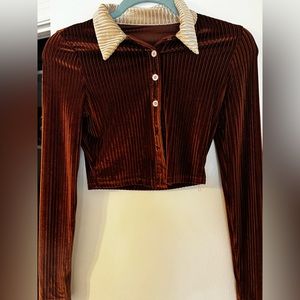 Vintage 90s velvet button top